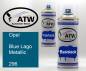 Preview: Opel, Blue Lago Metallic, 296: 400ml Sprühdose + 400ml Klarlack - Set, von ATW Autoteile West.